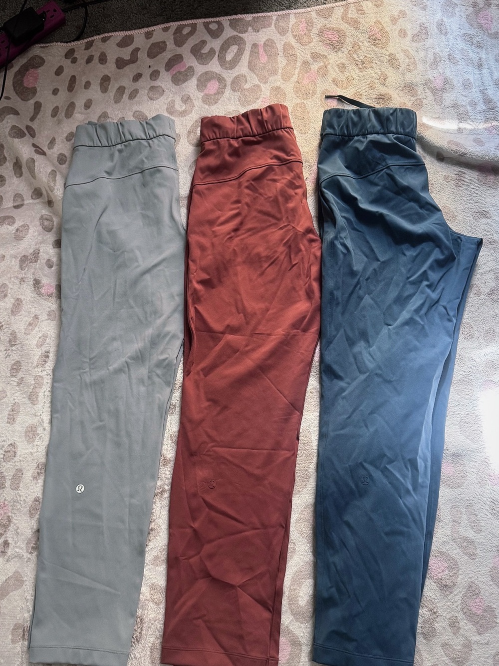 Lululemon Legging Set in Gray, Rust, and Navy